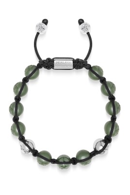 menand-39-s-beaded-bracelet-with-matte-green-glossy-green-ceramic-andamp-silver-beads