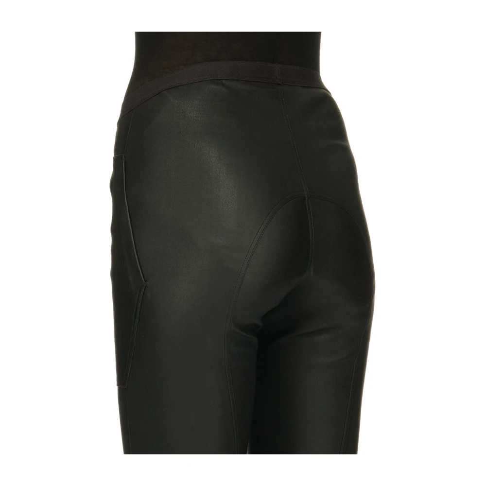 Rick Owens Zwarte leren stretch leggings Black Dames