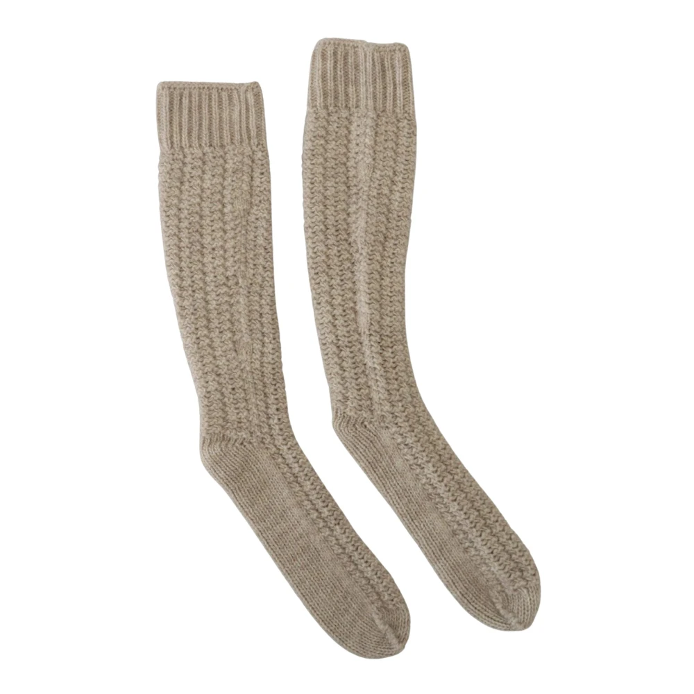 Dolce & Gabbana Women's Beige Knit Over The Calf Socks
