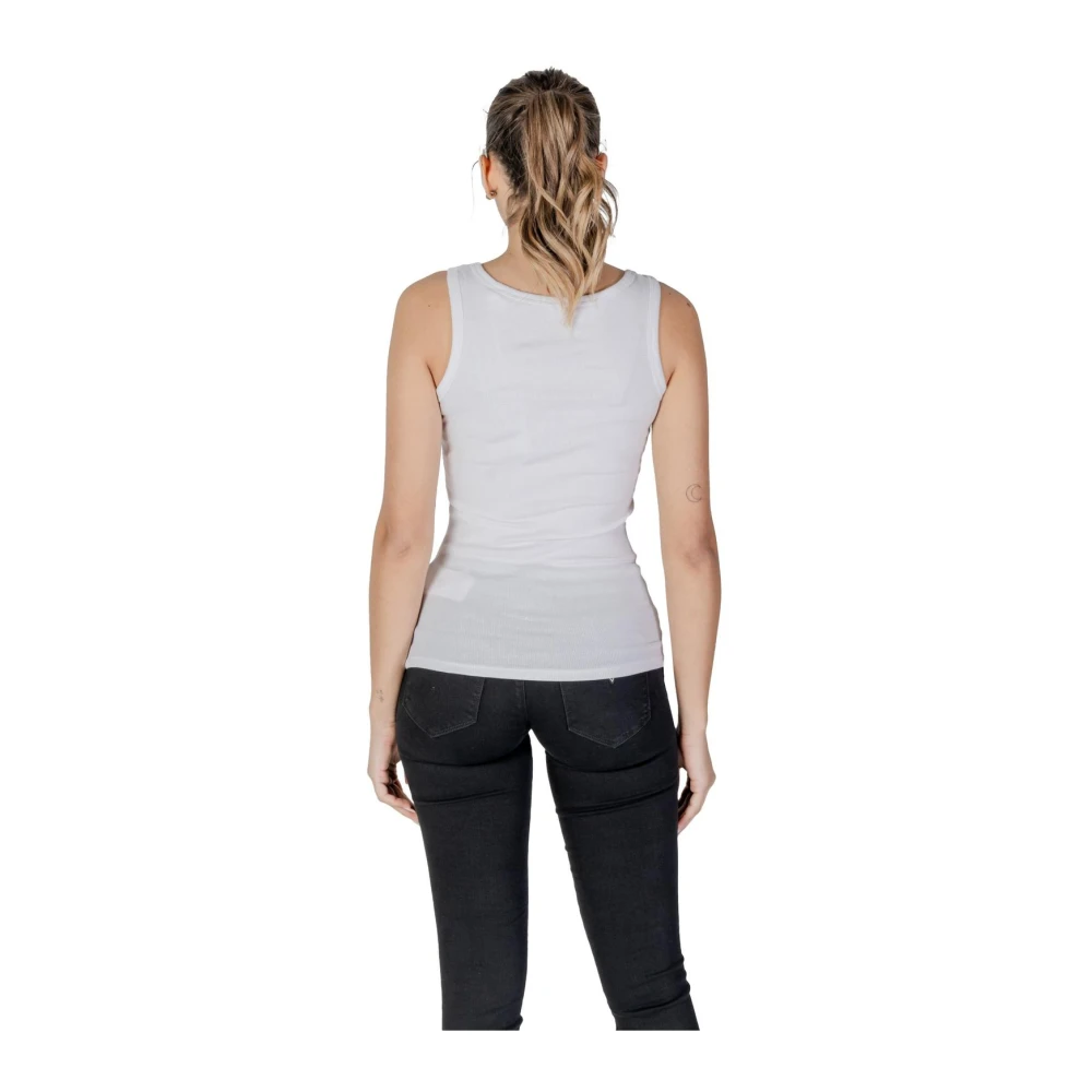 Guess Gedrukte Mouwloze Top White Dames