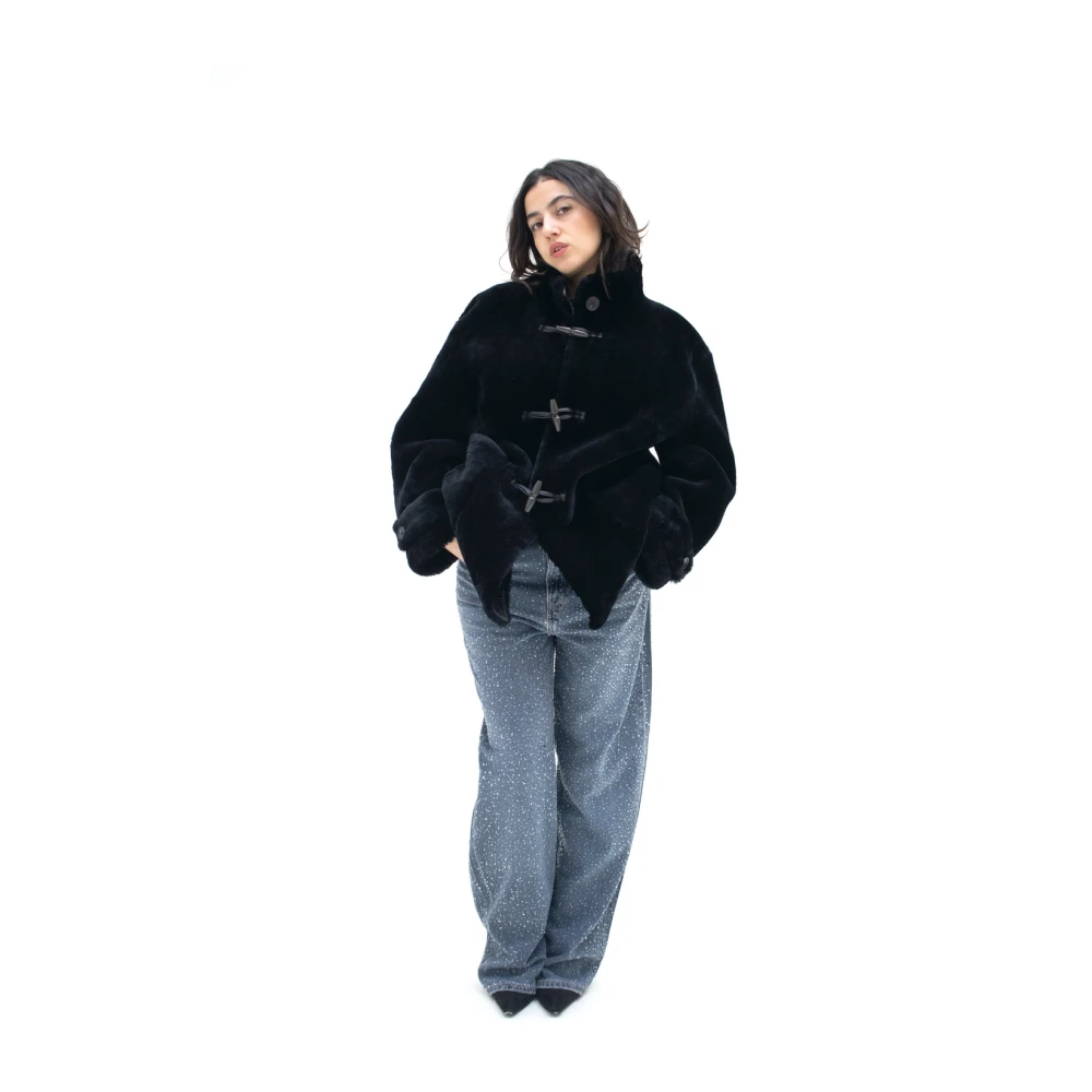 Just Things we Like Minato Shearling Jacket Black Dames