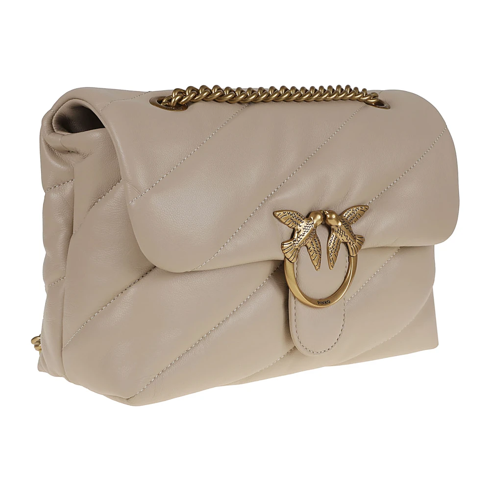 pinko Gewatteerde Crossbody Tas Nude Neutrals Beige Dames