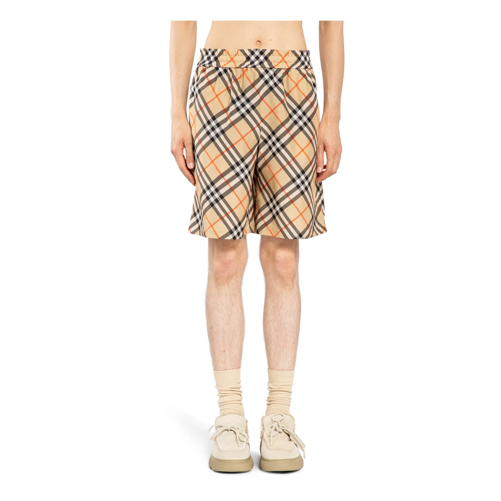 Burberry Handtekening Elastische Taille Shorts Beige Heren