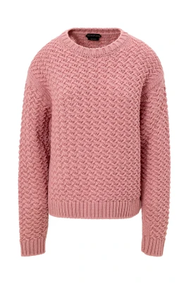 Rosa Ulltröja med Rund Hals
