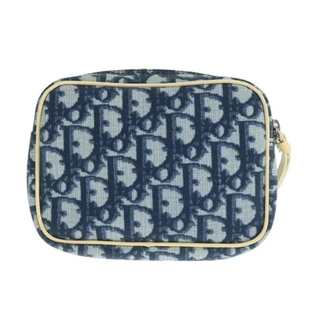 Dior Vintage Pre-owned Canvas clutches Blue Dames