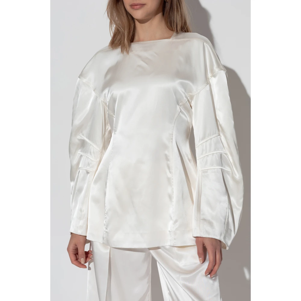 Jil Sander Glinsterende Top White Dames