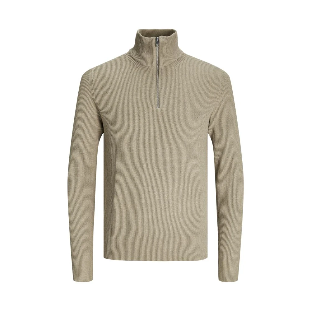 jack & jones Essentials Half Zip Gebreide Trui Beige Heren