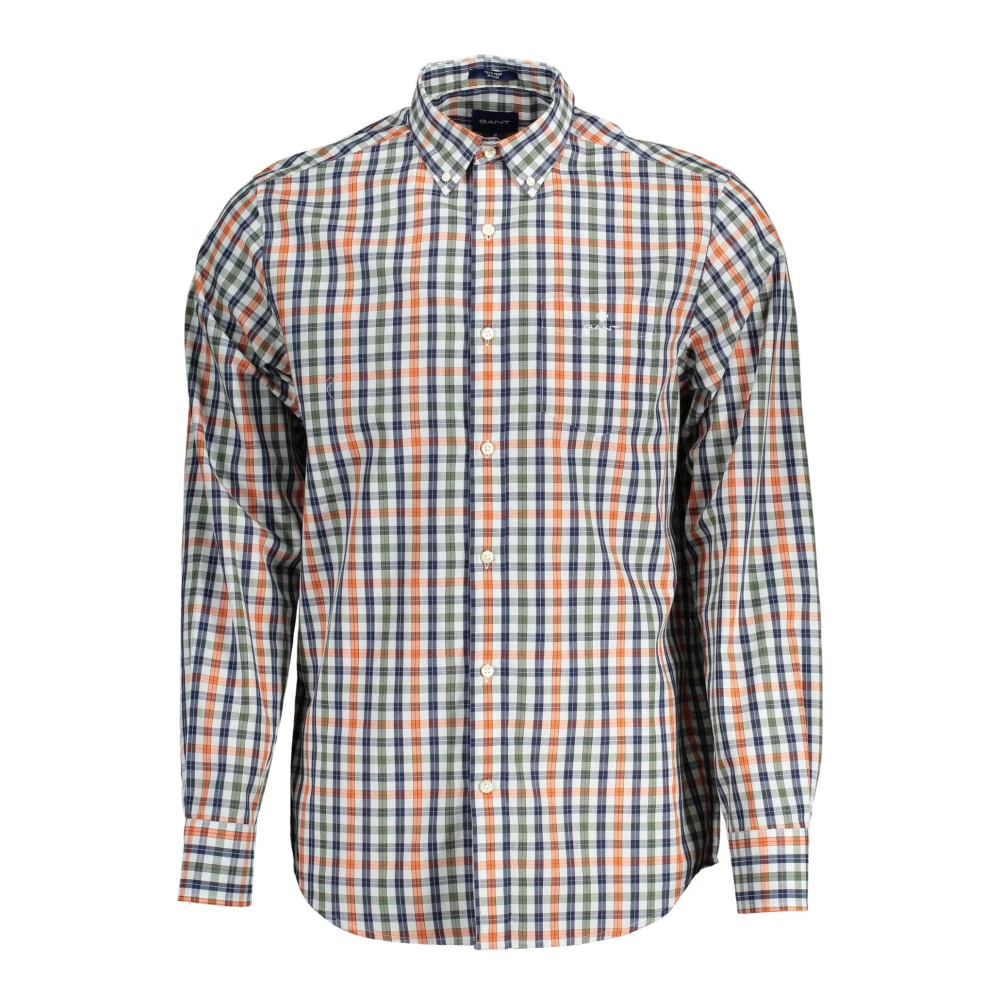 Gant Groene Overhemd Lange Mouw Button Down Multicolor Heren