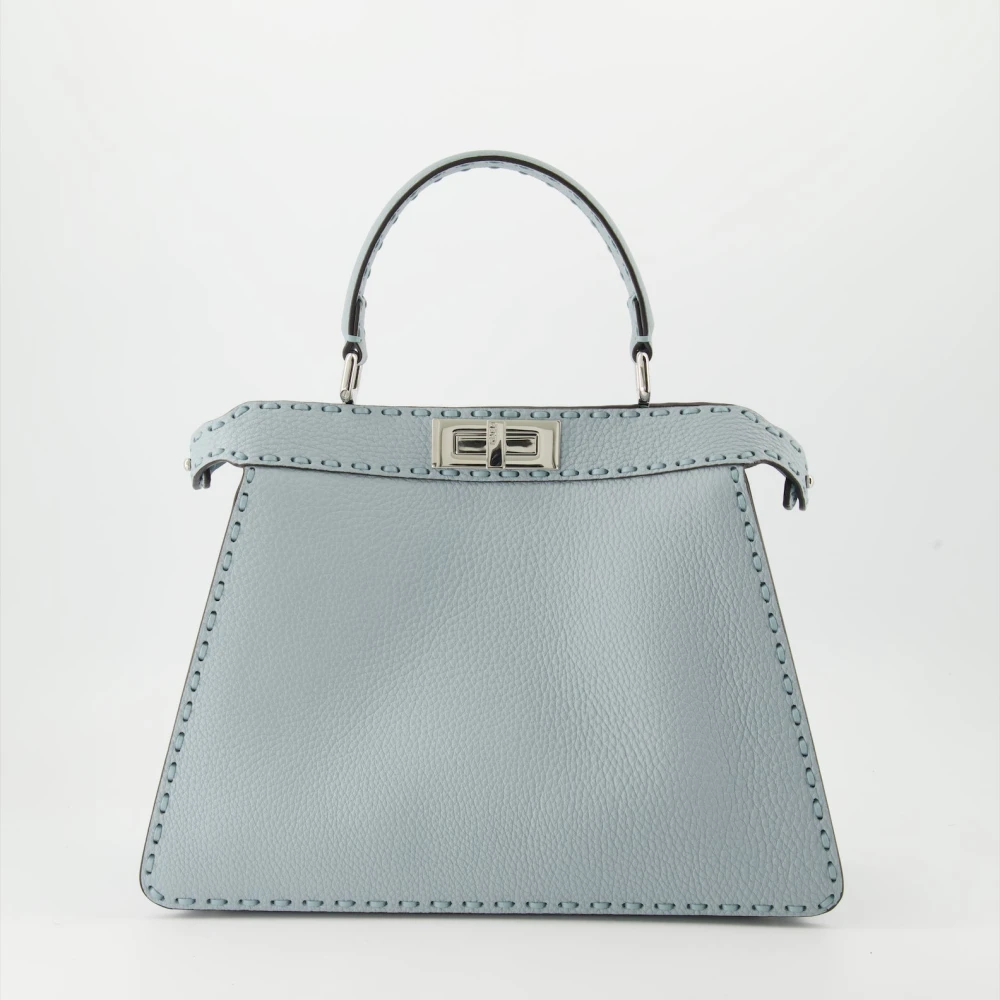 Fendi Getextureerde leren Peekaboo ISeeU tas Blue Dames