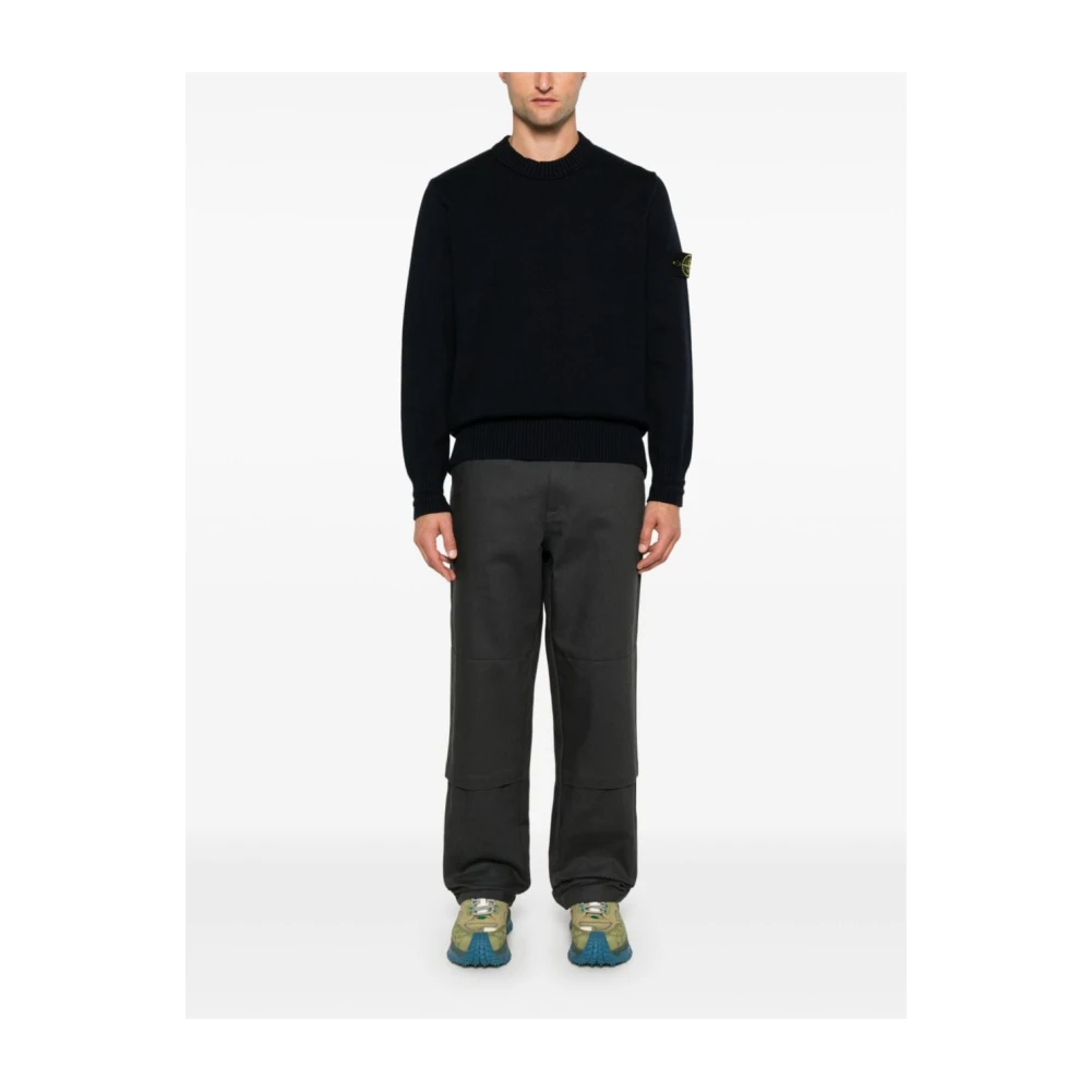 Stone Island Pullover Sweater in Zwart Blue Heren