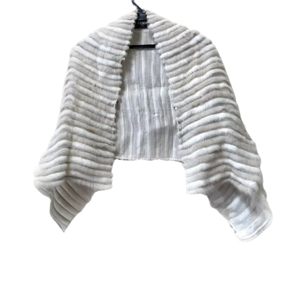 Fendi Vintage Pre-owned Silk scarves Gray Dames
