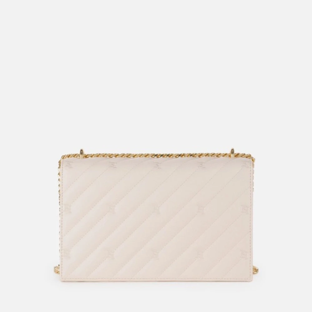 Elisabetta Franchi Ivoorwit leren schoudertas Beige Dames