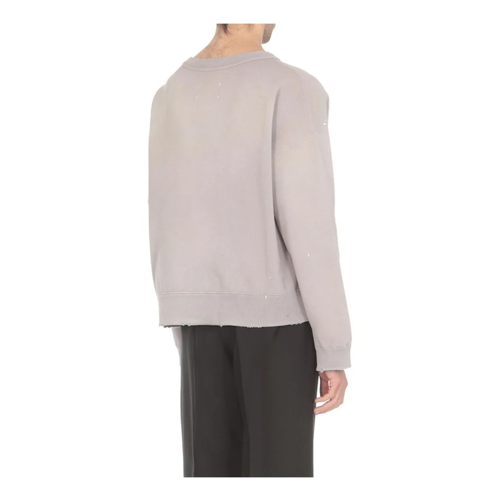 Maison Margiela Katoenen sweatshirt met logodetail Purple Heren