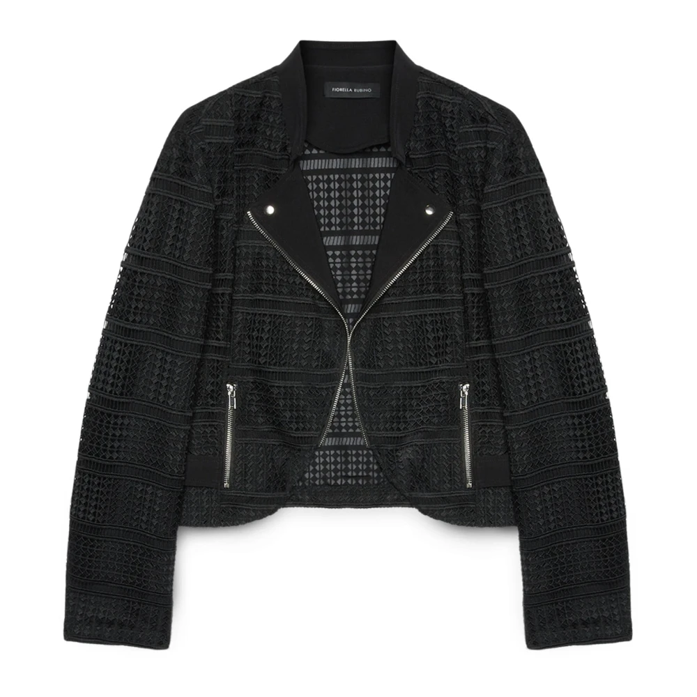 Fiorella Rubino Korte Macramé Bikerjas Black Dames