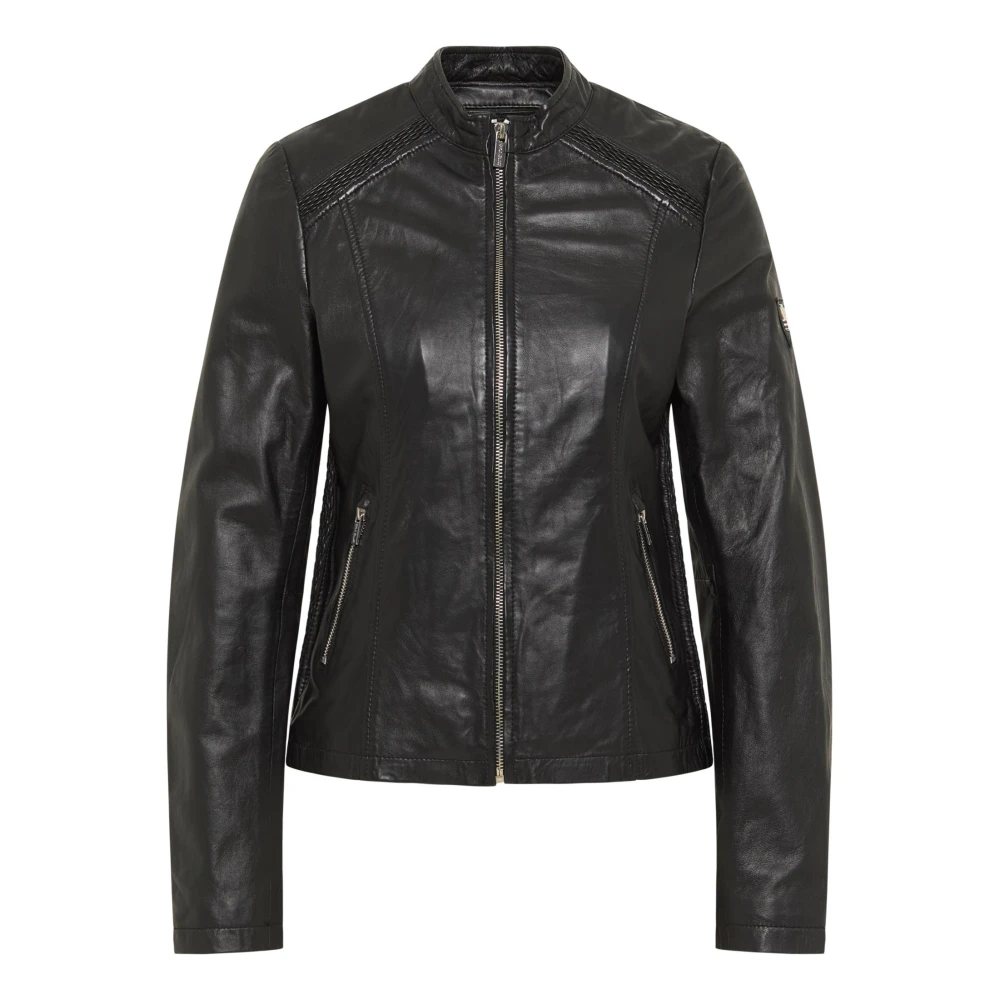 Carlo Colucci Women's Black Leather Jackets, L, Soft `S Leather Jacket Antonia