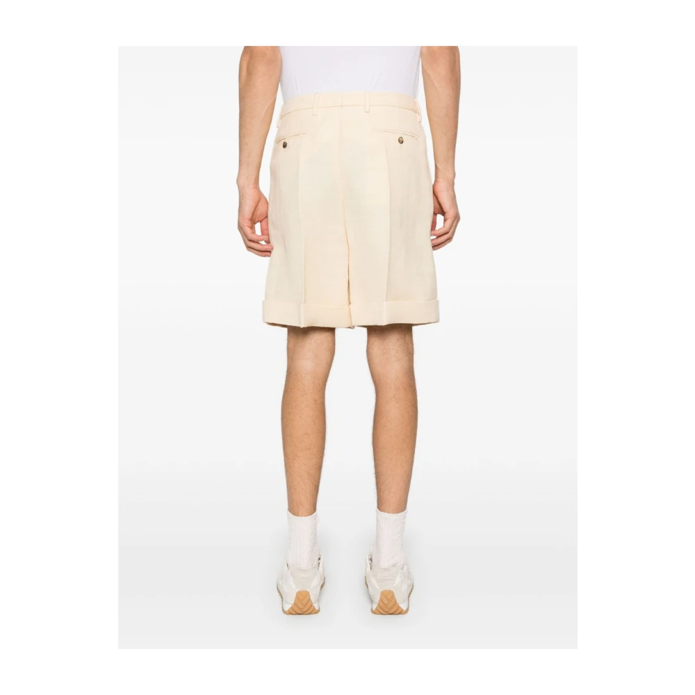 Valentino Witte Shorts met Voorknoopsluiting Beige Heren