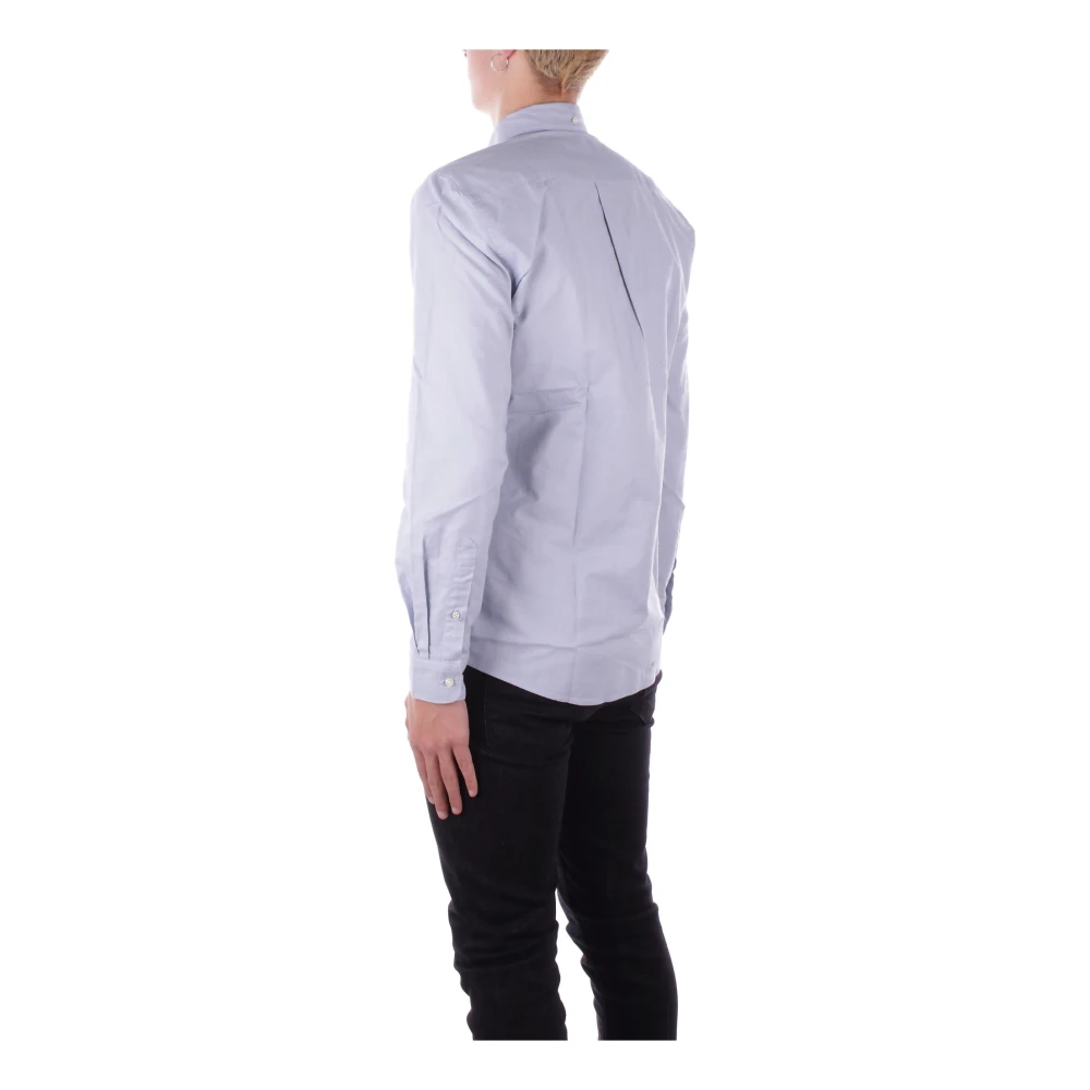 Barbour Logo Front Button Shirt Blue Heren