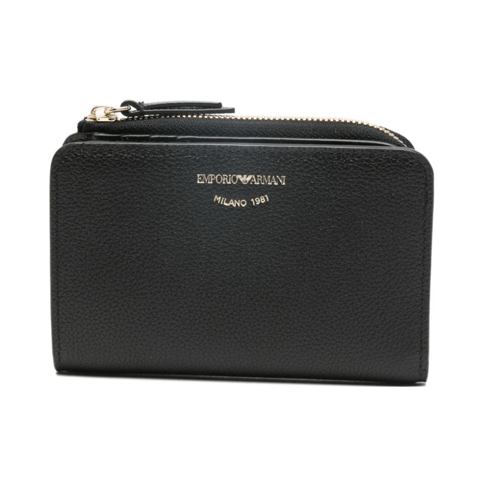 Emporio Armani Women's Black Wallets & Cardholders, One Size, Zipped Leather Wallet