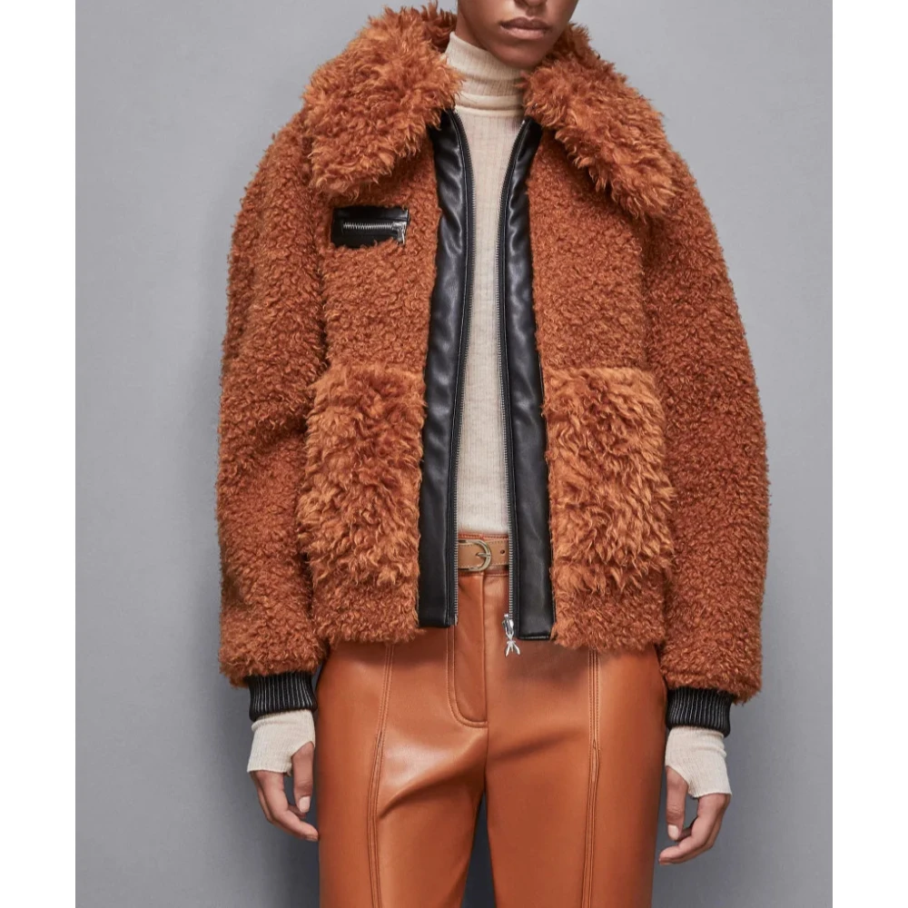 PATRIZIA PEPE Omkeerbare Korte Jas Stijl 2O0139E054 Brown Dames