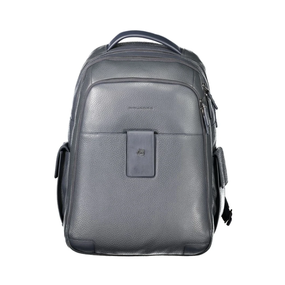 Piquadro Blauwe Leren Rugzak Blue Unisex
