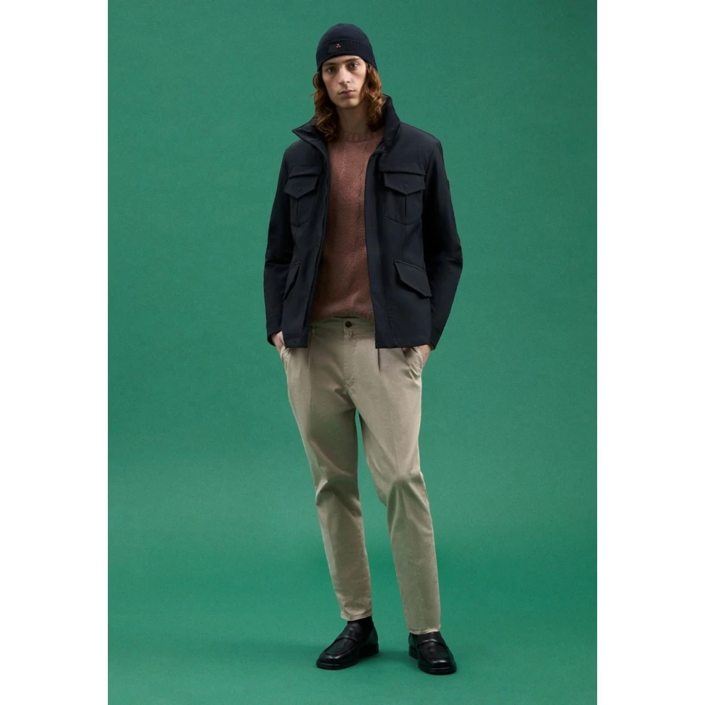 Peuterey Gestreepte Field Jacket Zwart Black Heren
