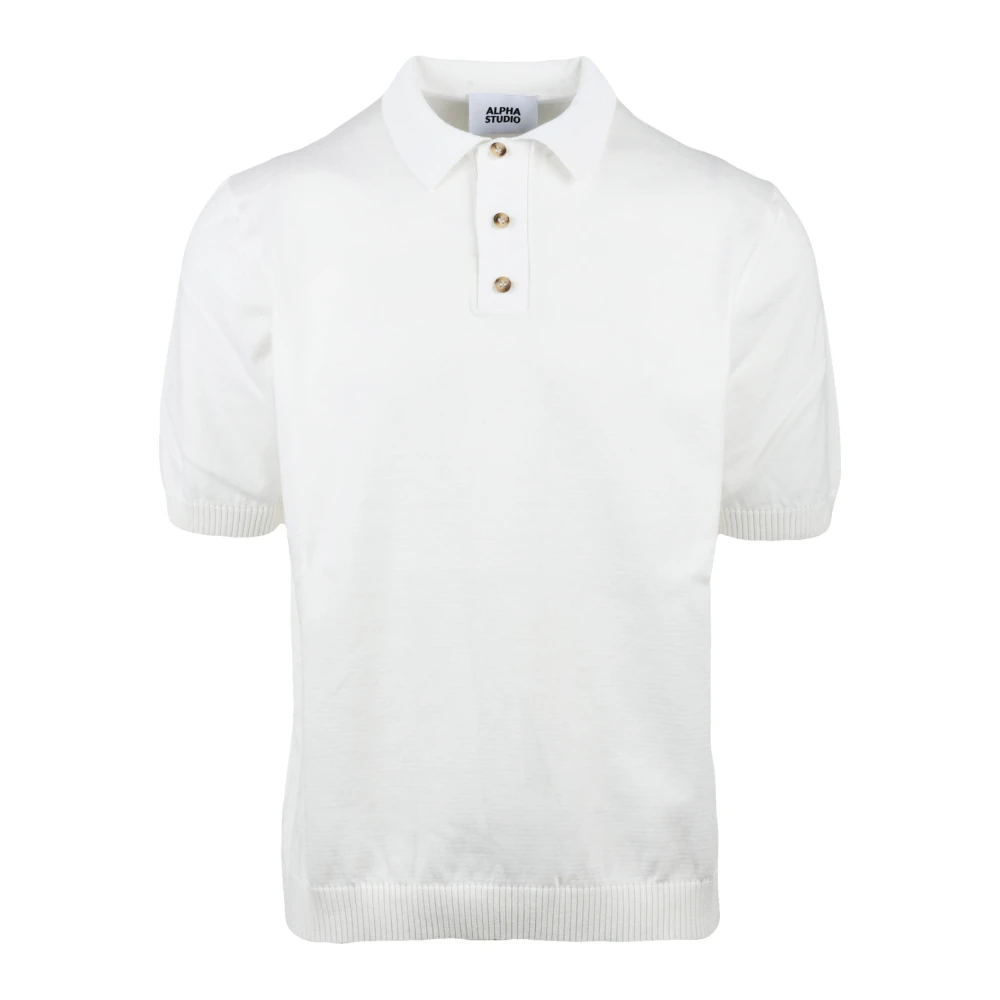 Alpha Studio Mannelijk Wit Truien & Vesten Heren, M, Katoen, Polo In Maglia