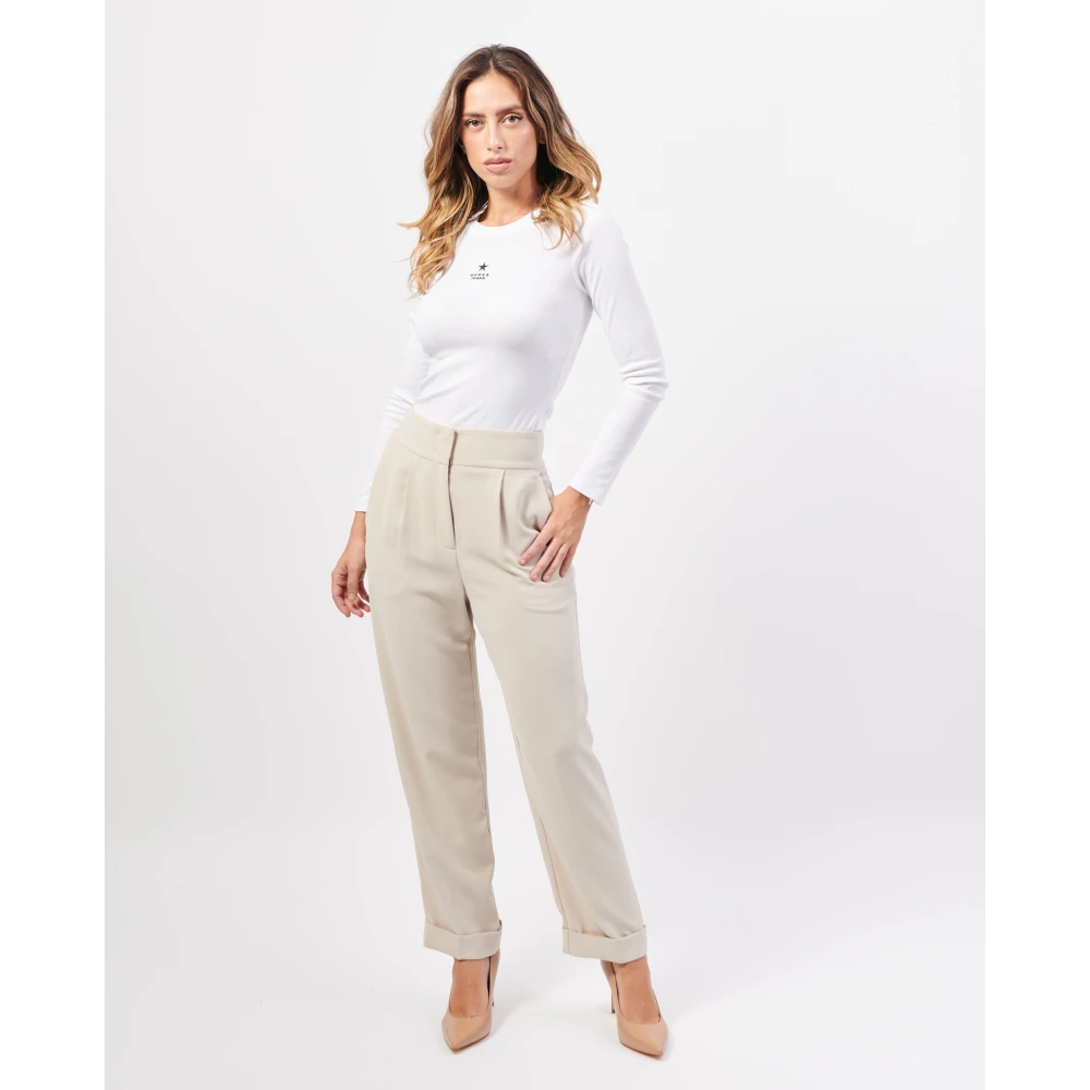 Armani Exchange Beige high-waist skinny broek Beige Dames