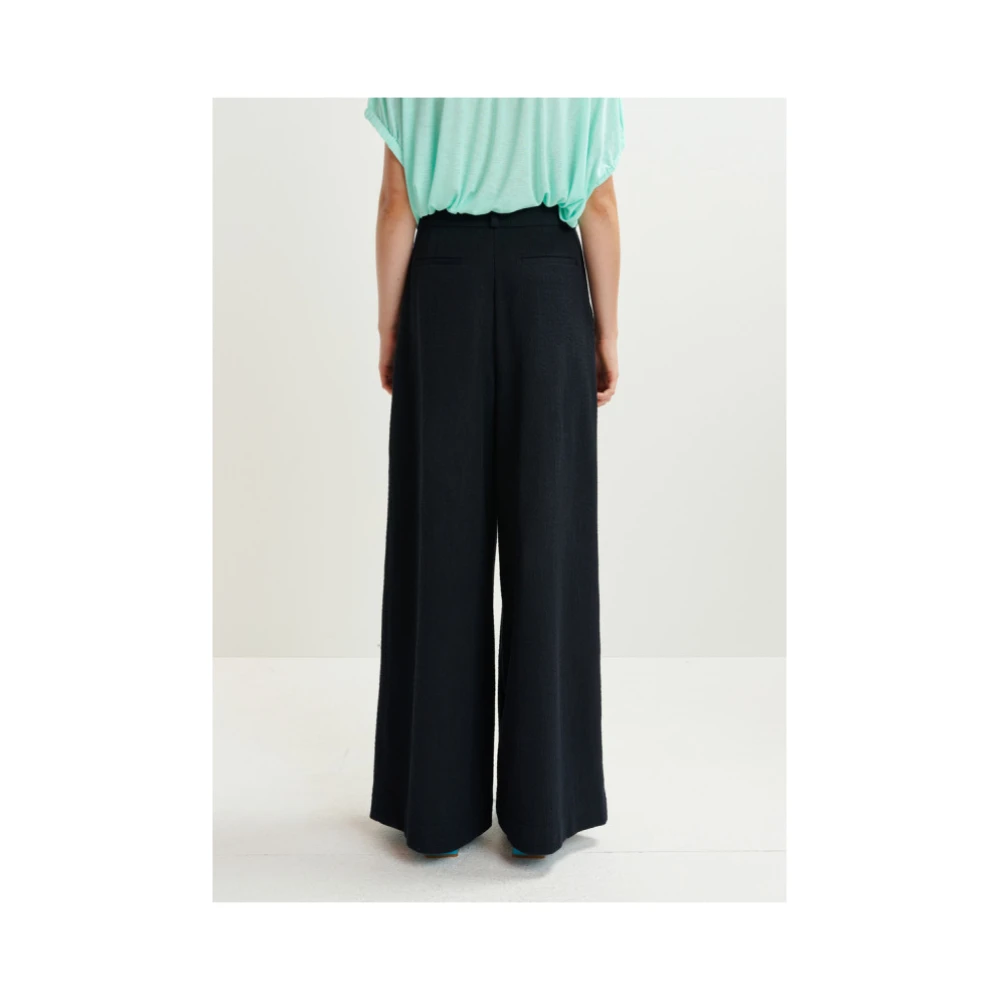 Essentiel Antwerp Wijde broek van katoenmix Blue Dames