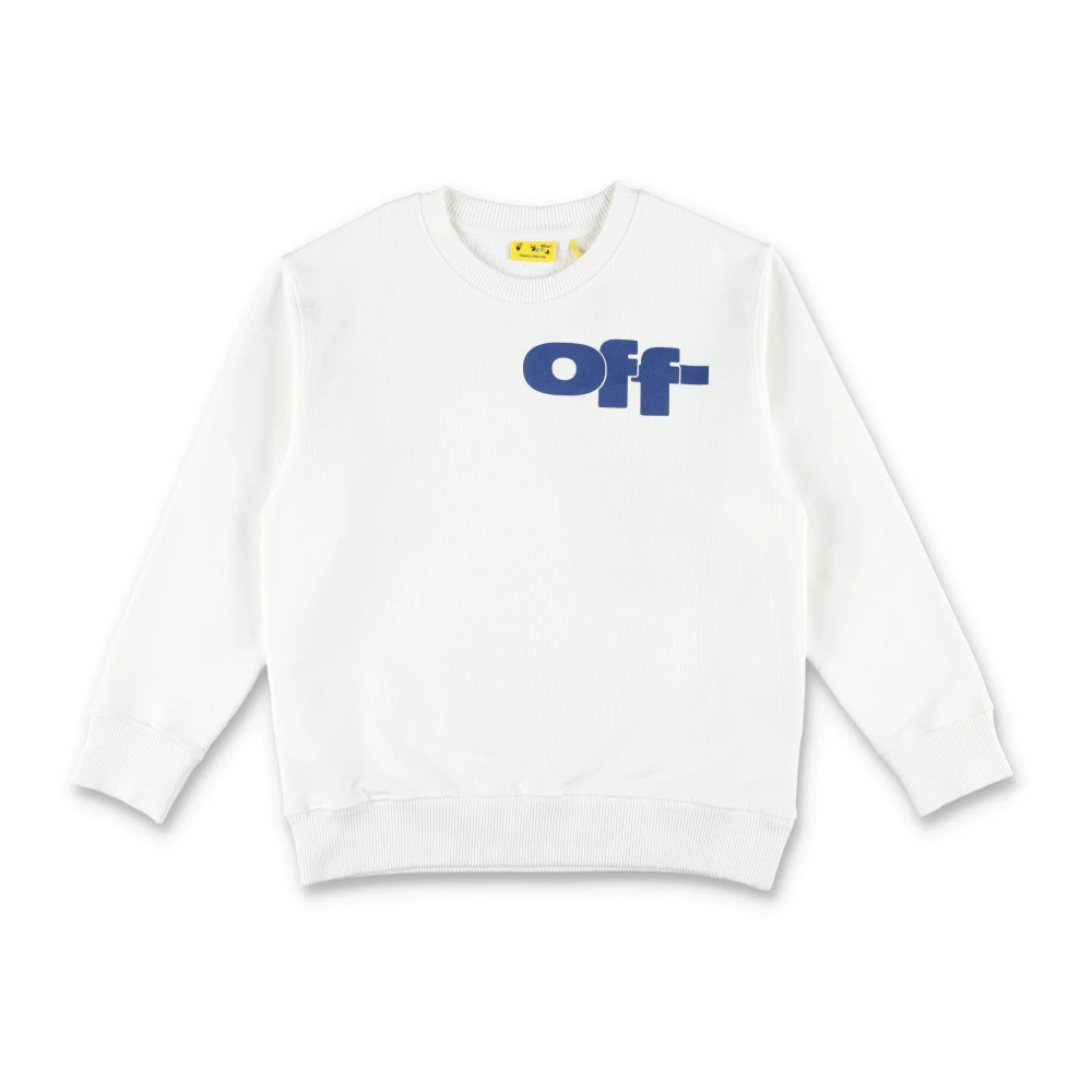 Off White Vit Stickad Tröja Split Logo White, Pojke