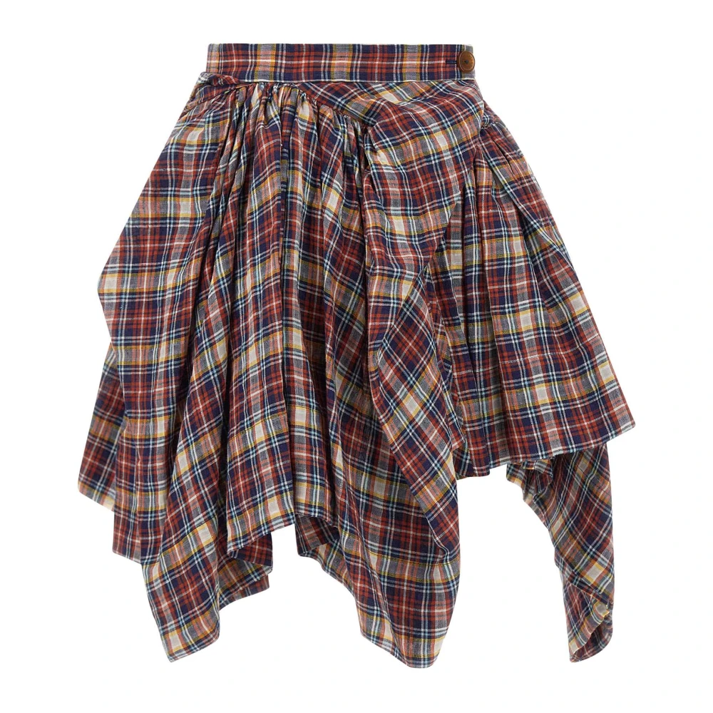 Vivienne Westwood Nymph Rok Multicolor Tartan Linnen Katoen Multicolor Dames