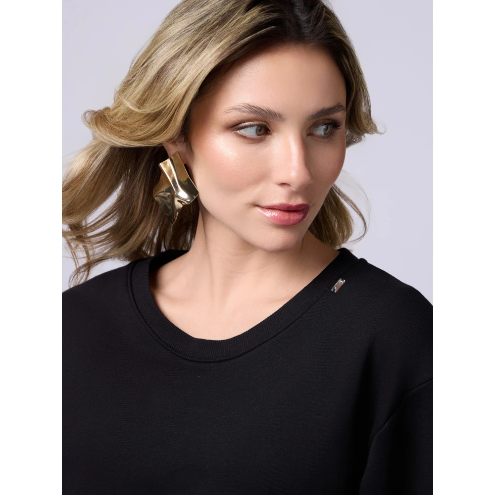 Oltre Sweatshirtjurk met onderjurk Black Dames