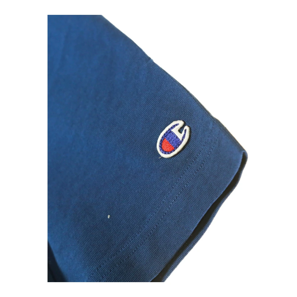 Champion Blauwe Crewneck Tee voor Mannen Blue Heren