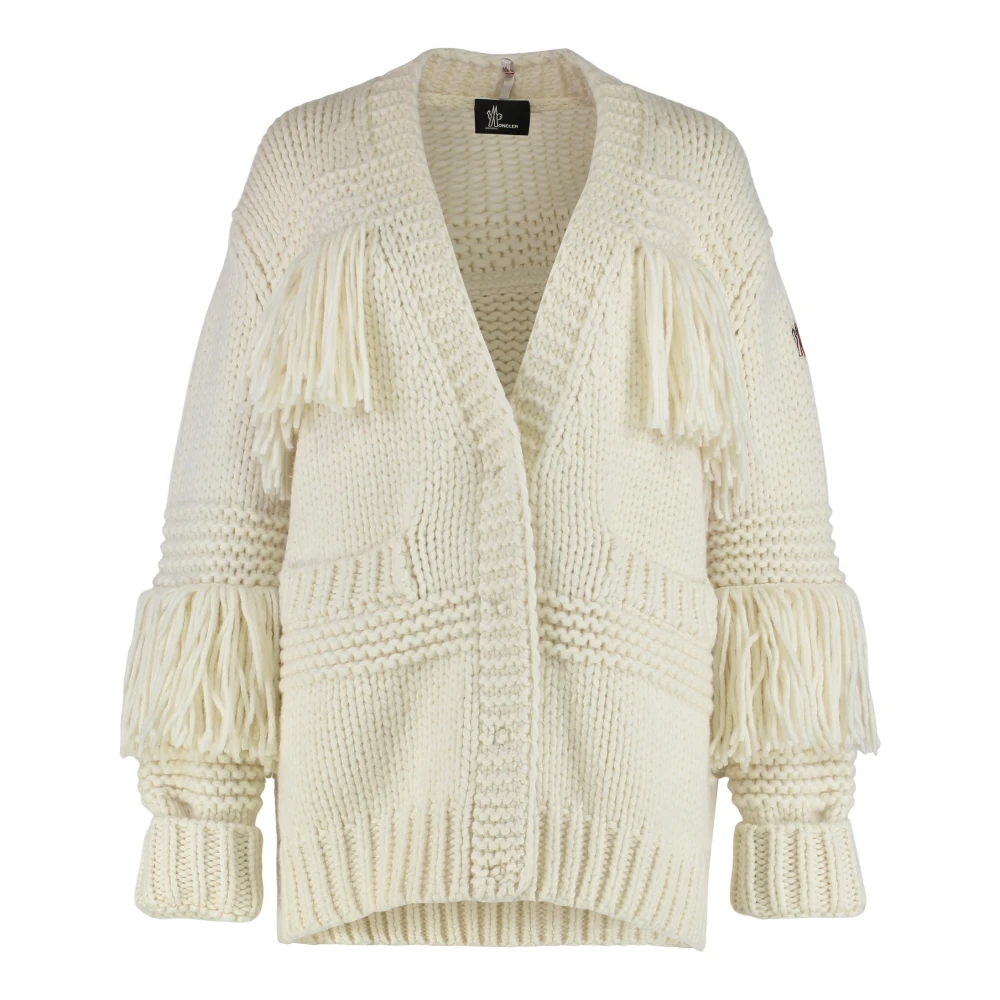 Moncler Women's Beige Cardigan In Mixed Wool - Cardigans - Xs - Knitwear
