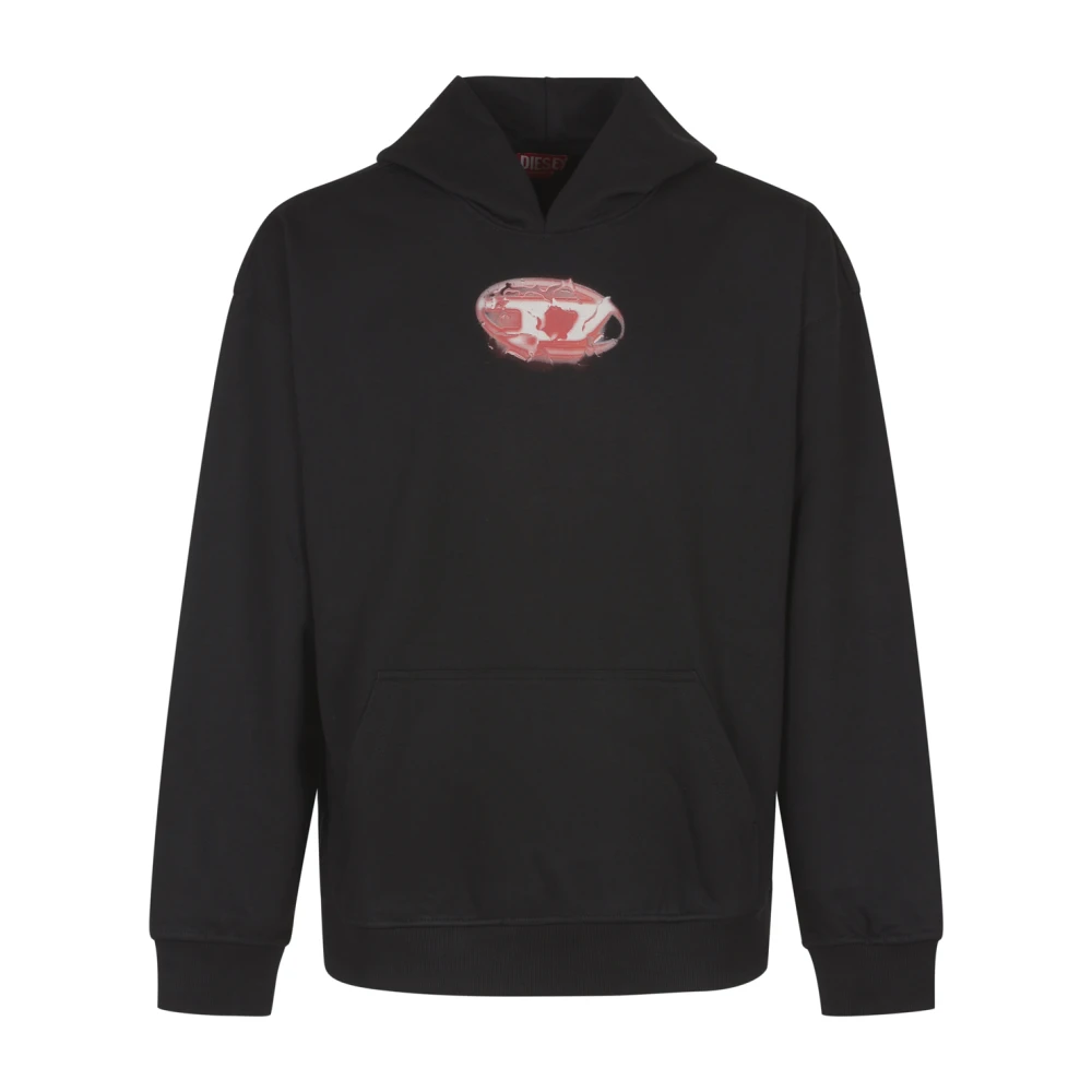 Diesel Zwarte trui met capuchon Black Heren