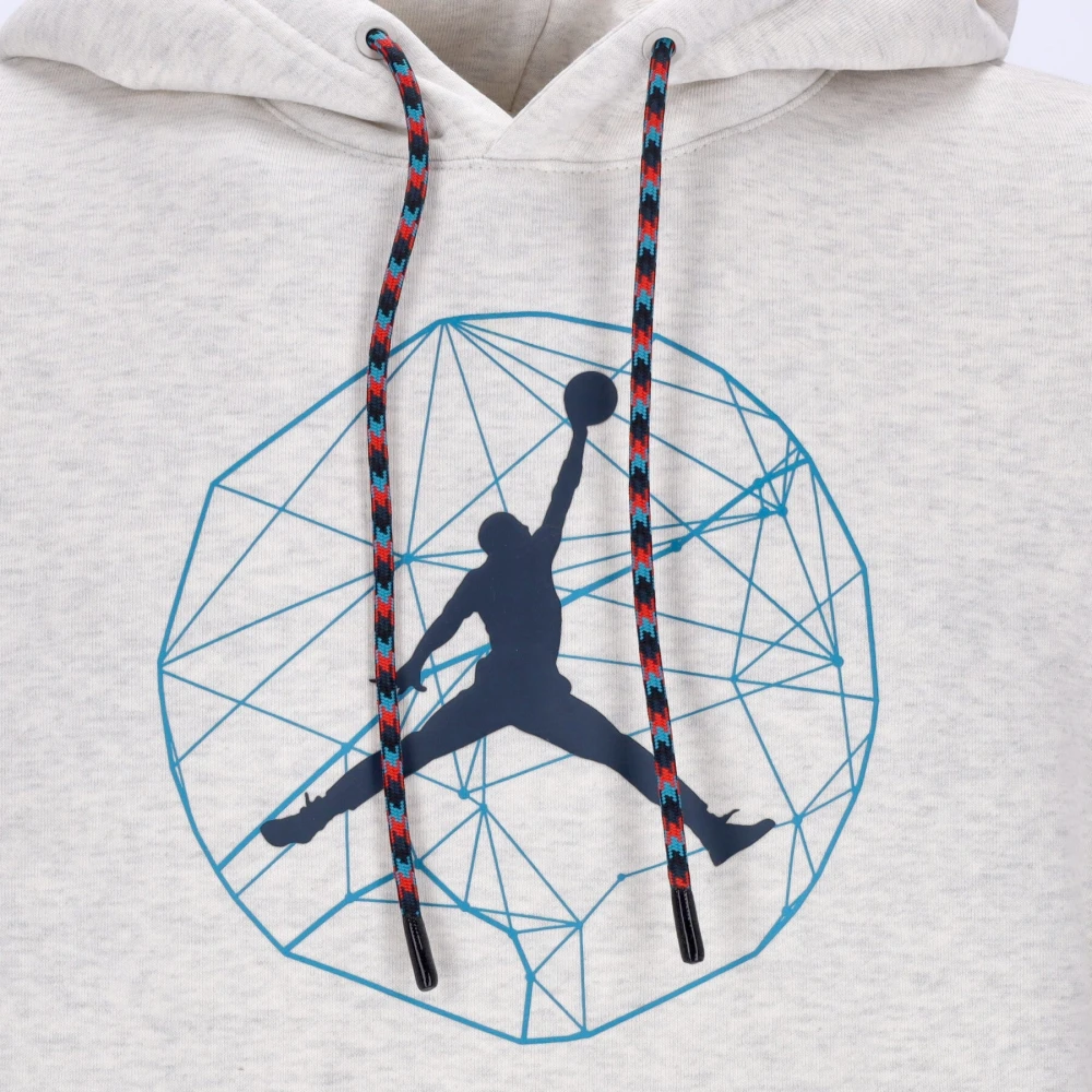 Jordan Bergzijde Grafische Hoodie met Kangoeroezak Gray Heren