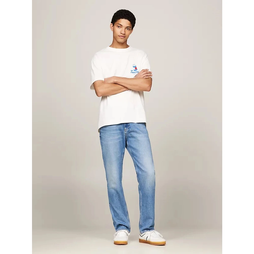 Tommy Jeans Organisch Katoen Grafisch Print T-Shirt White Heren