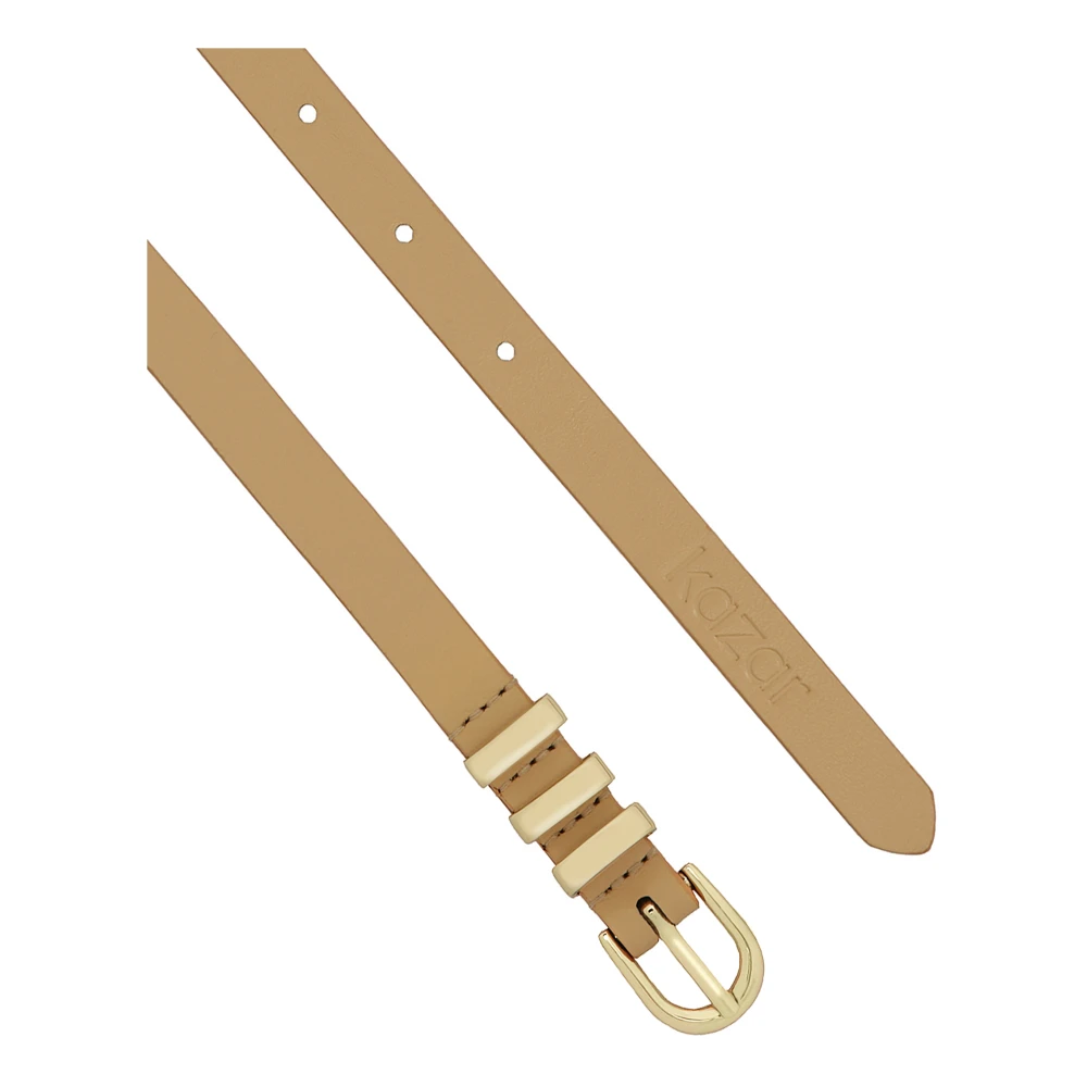 Kazar Beige smalle riem met afgeronde gesp Beige Dames