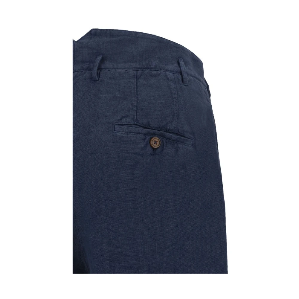 Vivienne Westwood Linnen broek met knoopsluiting Blue Heren