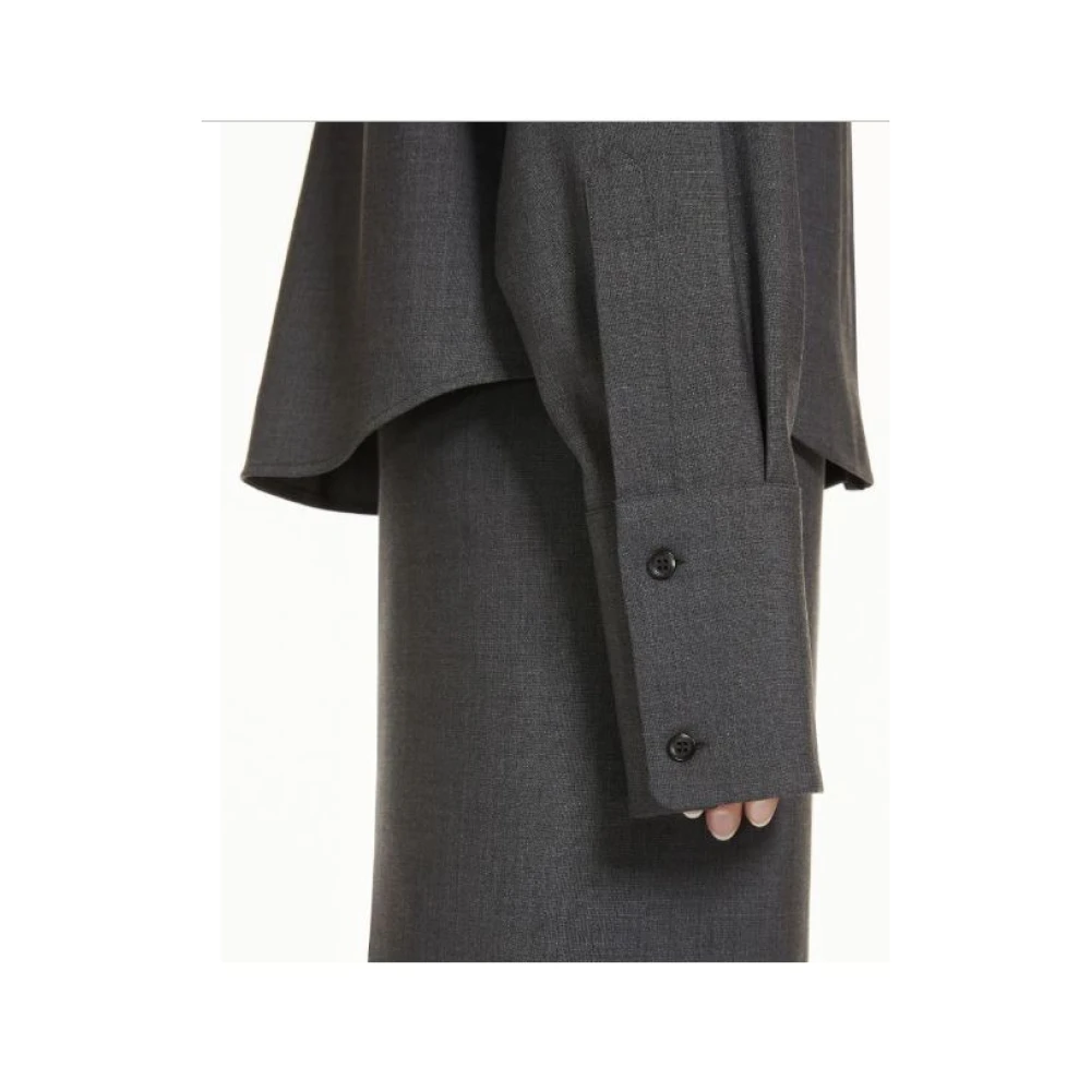 SPORTMAX Oversized Wool Shirt Grey Gray Dames
