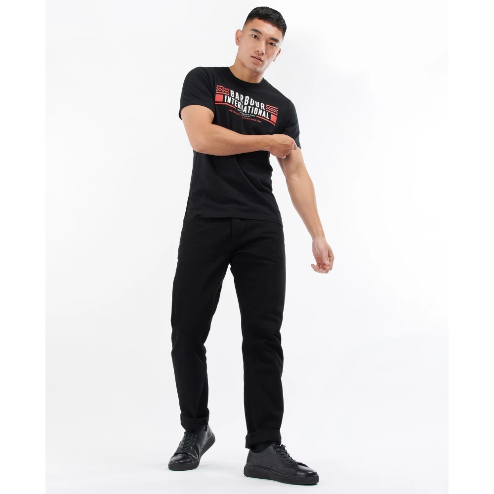 Barbour Grasstrack T-shirt met merklogo Black Heren