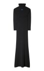 floral-applique-hooded-black-dress