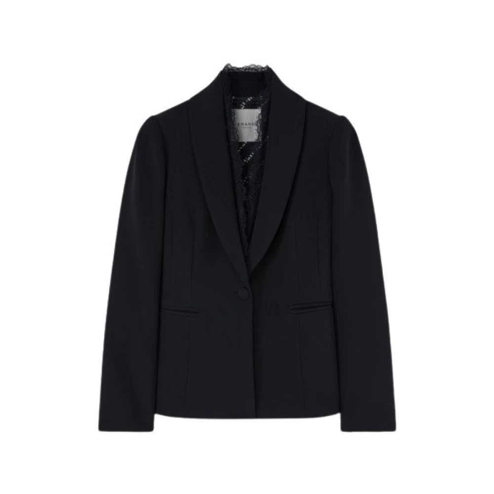 Ermanno Scervino Enkellange Jas met Kantdetail Black Dames