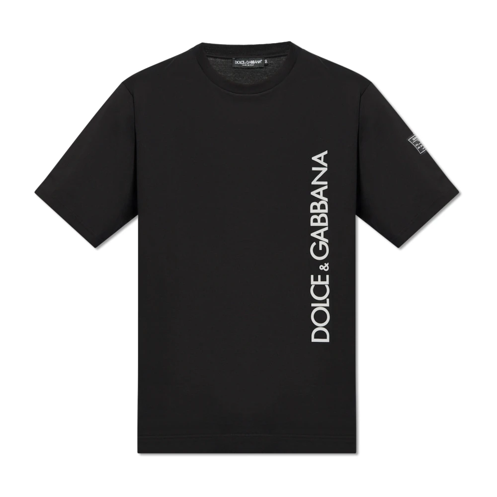 Dolce & Gabbana Zwarte Logo Print T-shirts en Polos Black Heren