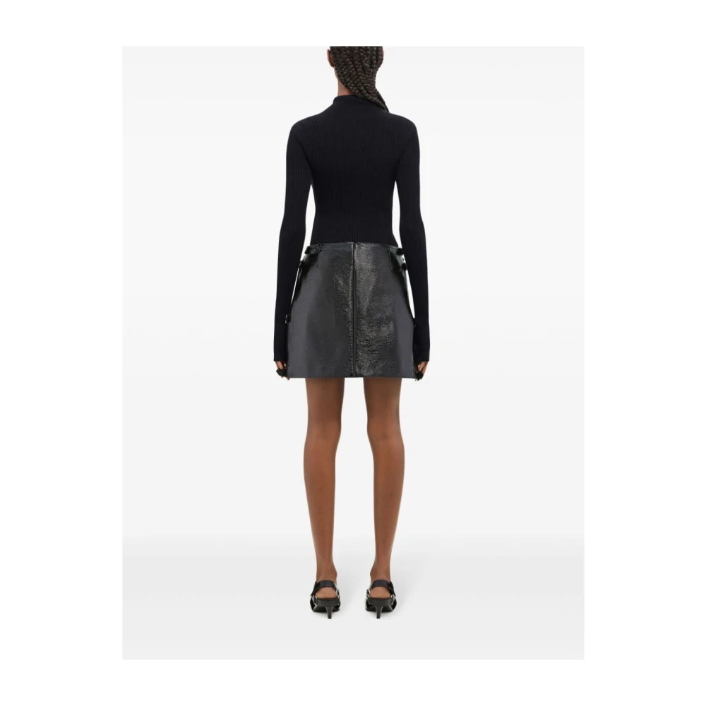 Courrèges Geribbeld Zwart Sweater Aw24 Black Dames