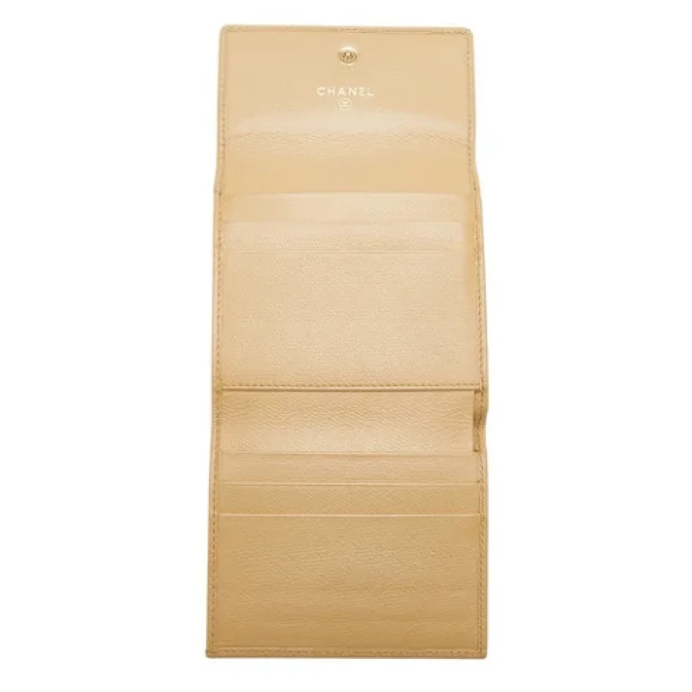 Chanel Vintage Pre-owned Leather wallets Beige Dames