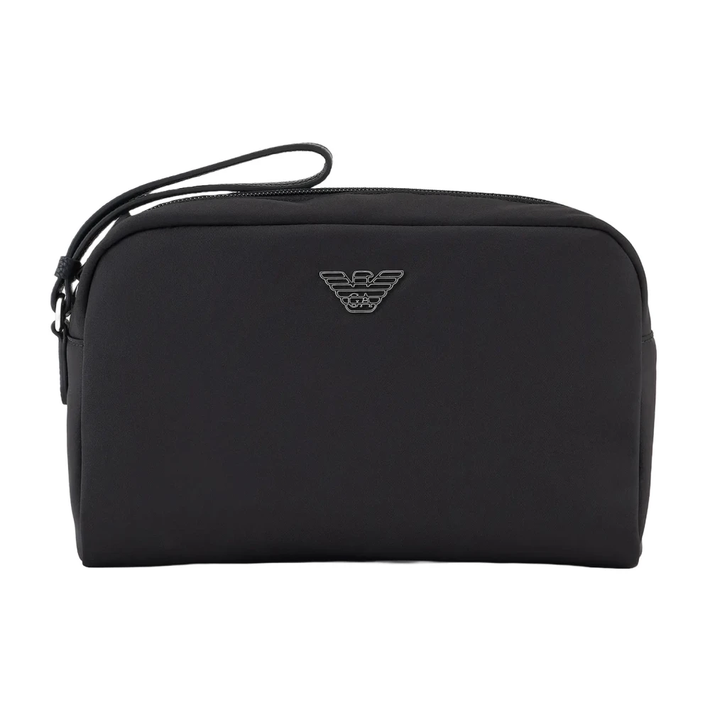 Emporio Armani Zwarte Beauty Case met Eagle Placchetta Black Dames