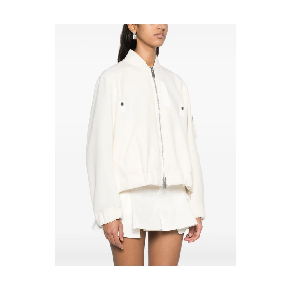 Sacai Witte Ritsjas Elastische Manchetten White Dames
