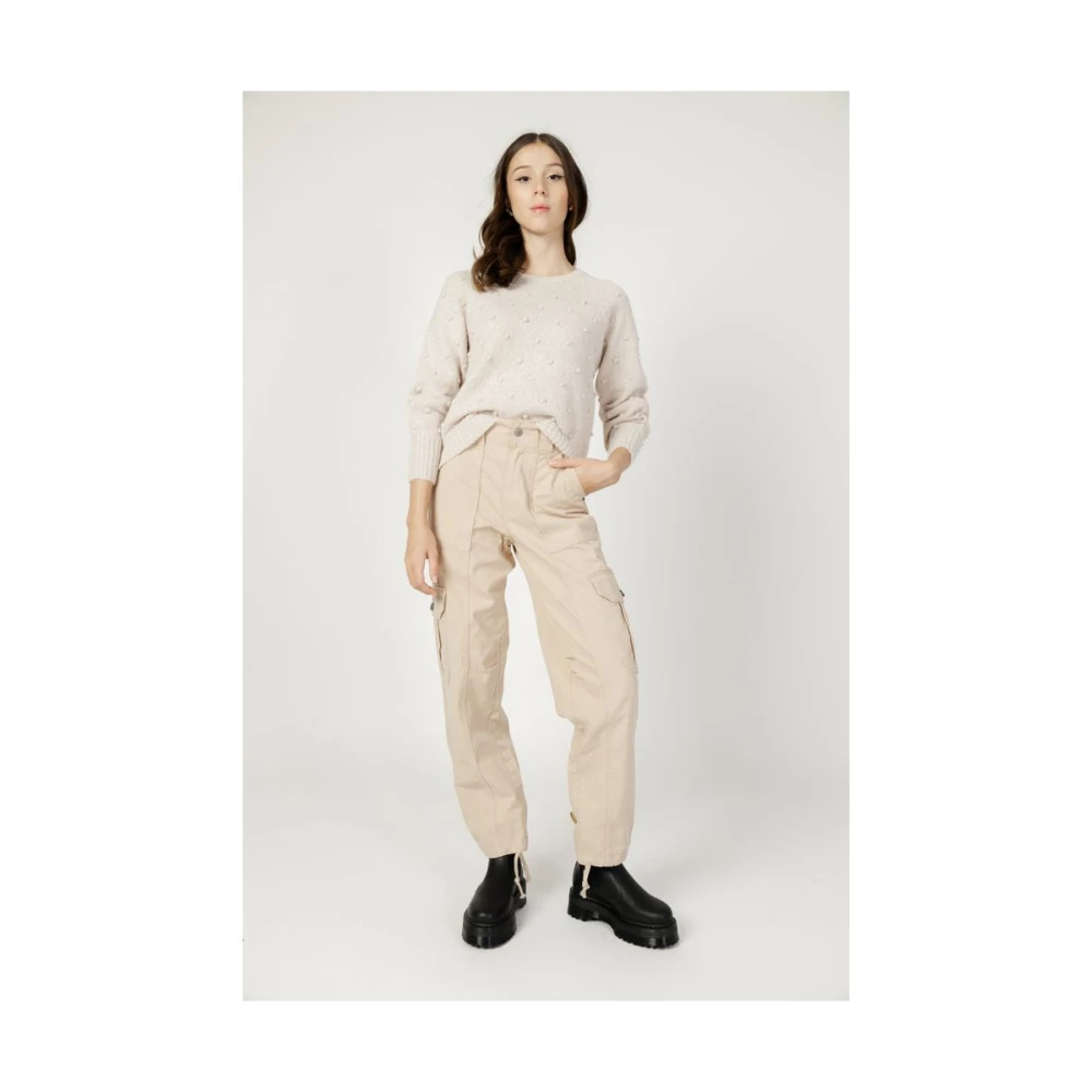 Only Beige Katoenen Jeans & Broek Beige Dames