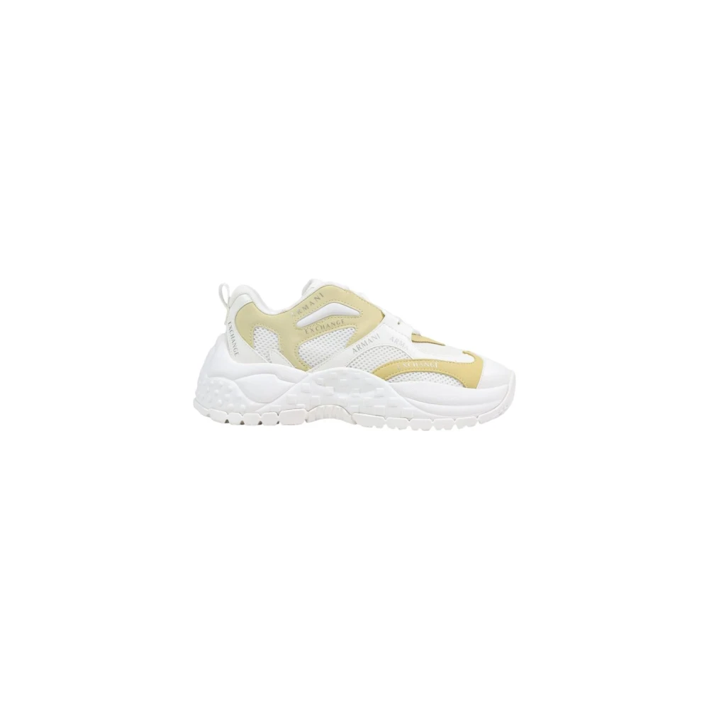 Armani Exchange Women's Yellow Sneakers, 7 Uk, Printed Sporty Slip-On Trainers