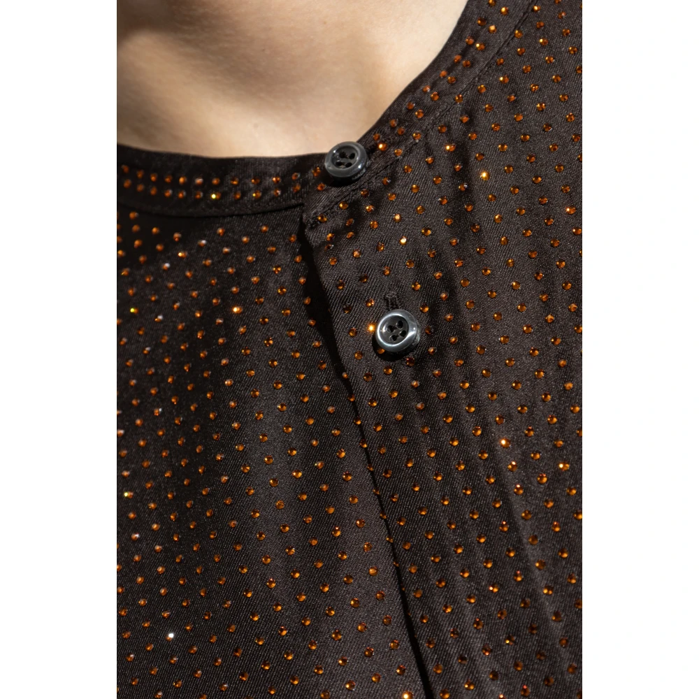 Dsquared2 Zijden overhemd Brown Heren